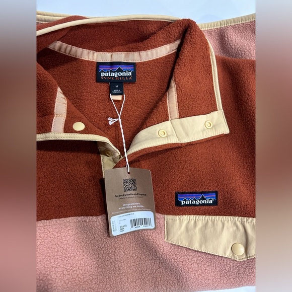 Patagonia Women’s Medium Synchilla Snap-T Fleece Pullover Jacket Terra Pink NWT - Picture 10 of 11